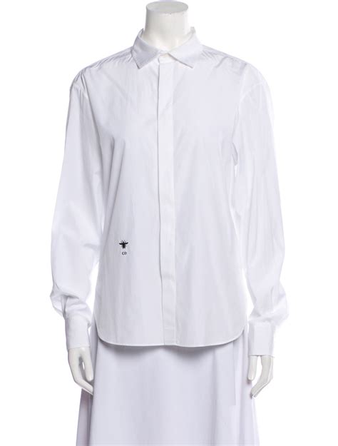 women's dior white button down shirt|christian Dior button up top.